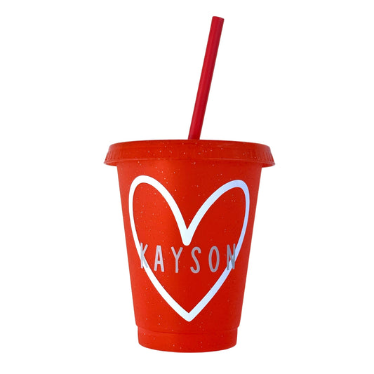 Personalized Red Heart Cup