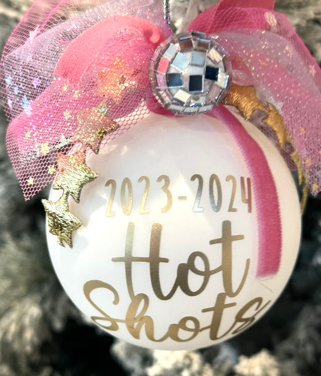 Dancer Personalized Ornament with Gold Metallic Stars