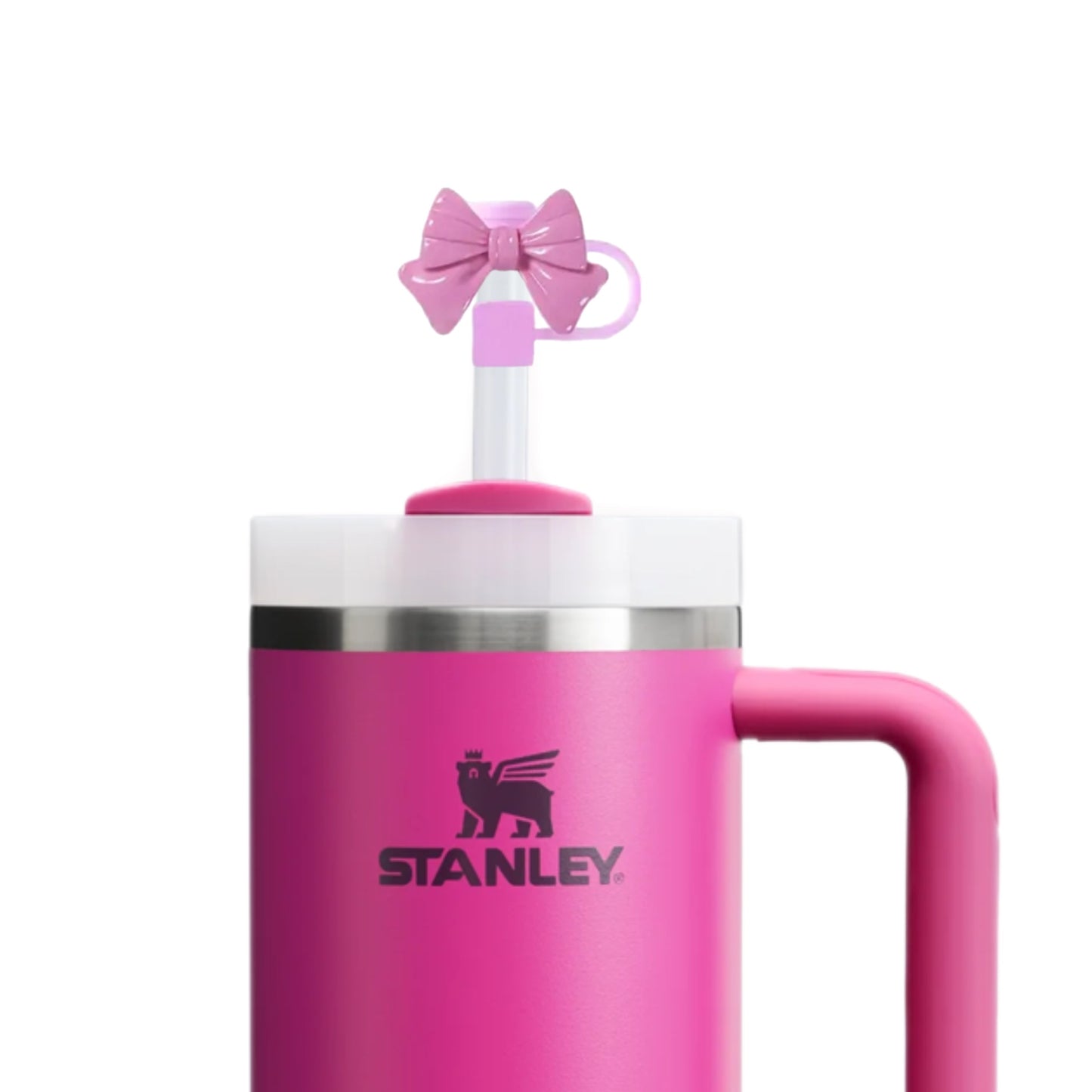 Pink Bow Straw Topper Coquette Tumbler Accessory