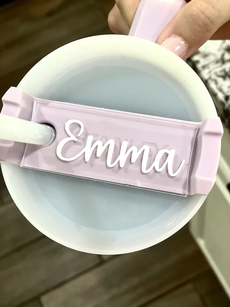 Preppy Stanley Name Plate 40oz | 30 oz | Acrylic Name Label for Stanley Name tag | Name tag for tumbler